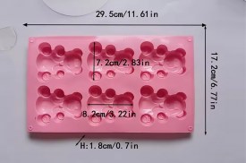 Molde silicona 6 ositos grandes